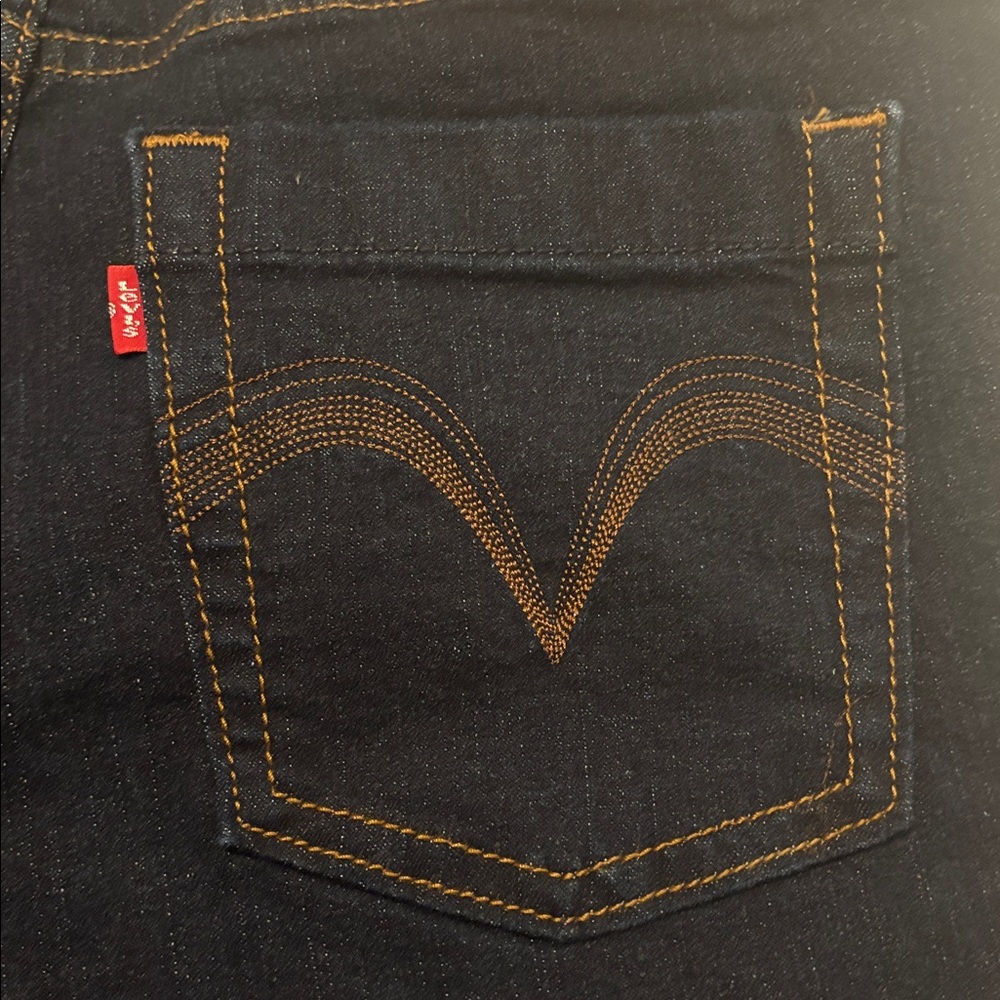 Levi's 512 Dark Indigo perfect slimming Capri SZ 10 high rise wide leg NWOT - Picture 13 of 15